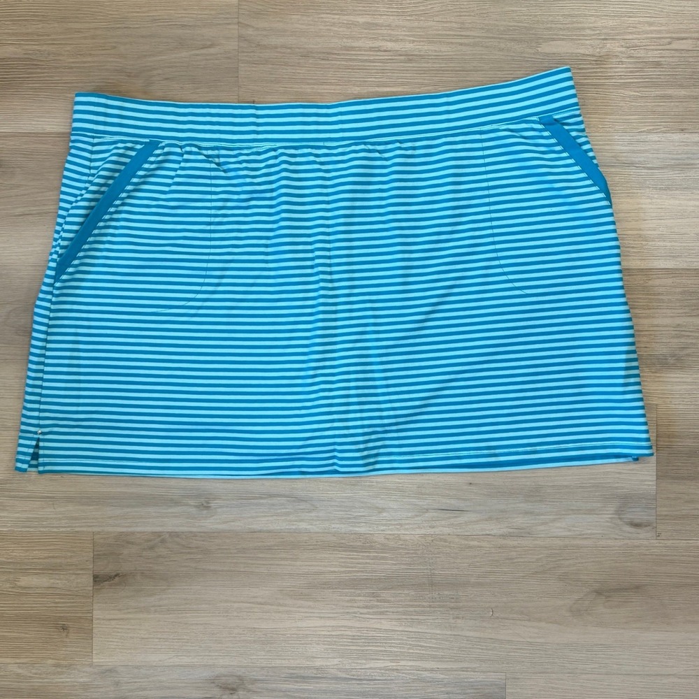 Turquoise‎ Stripe Skort Plus Size 4XP (Petite) Casual Beach Summer